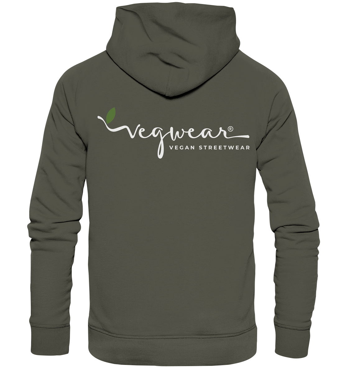 Motiv "vegwear Logo, weiß" - unisex Bio Hoodie / Kapuzenpulli