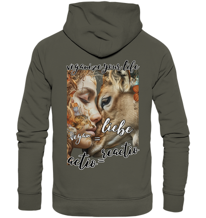 Motiv "actio = reactio" - unisex Bio Hoodie / Kapuzenpulli