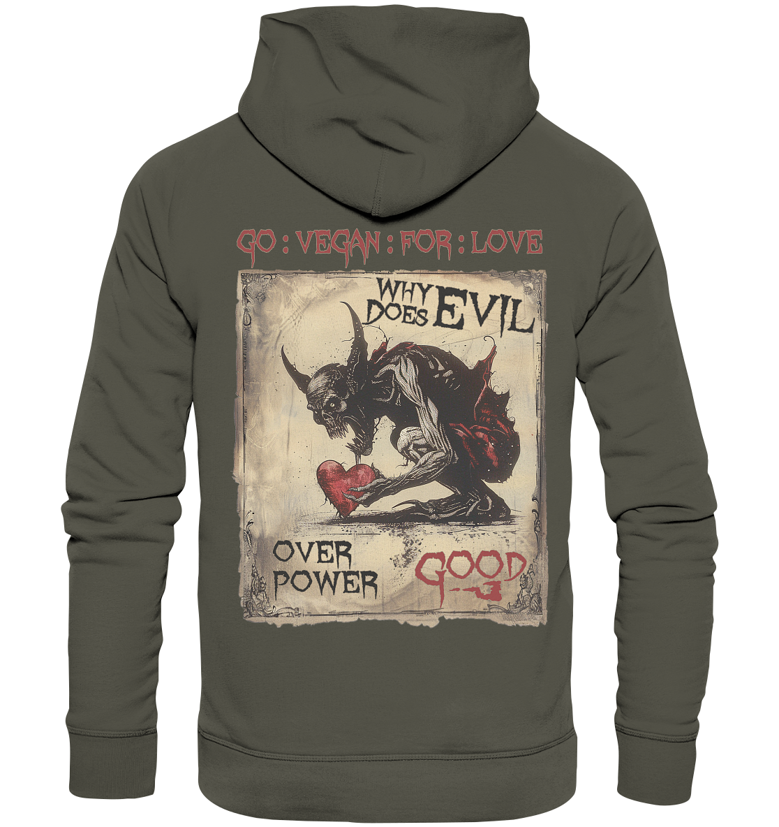 Motiv "why does evil" - unisex Bio Kapuzenpulli / Hoodie