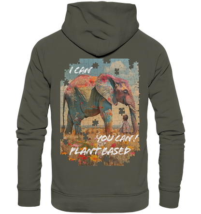 Motiv "plant based elephant"-  unisex Bio Hoodie / Kapuzenpulli