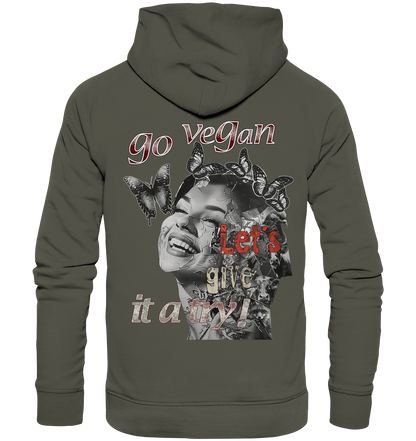 Motif "Let's give it a try" - unisex organic hoodie / hoodie