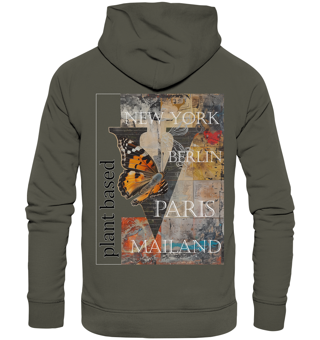 Motiv "plant based cities" - unisex Bio Hoodie / Kapuzenpulli