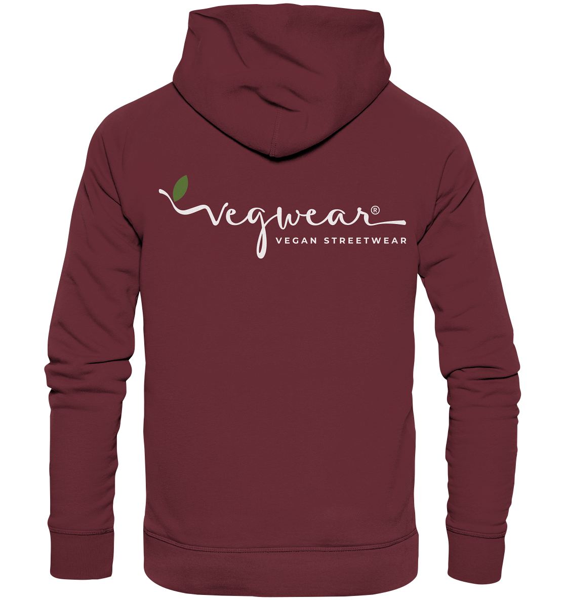 Motiv "vegwear Logo, weiß" - unisex Bio Hoodie / Kapuzenpulli