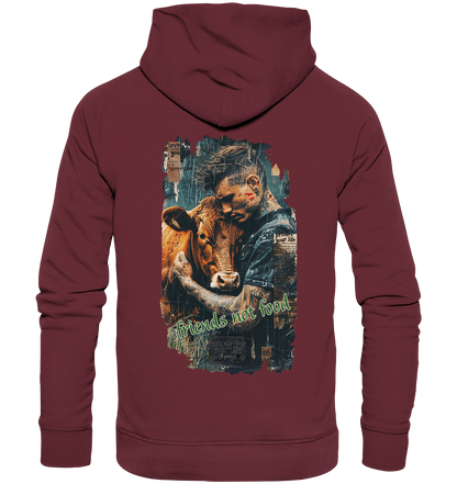 Motiv "friends not food" - unisex Bio Hoodie / Kapuzenpulli