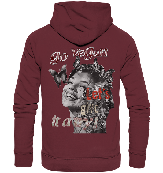 Motif "Let's give it a try" - unisex organic hoodie / hoodie