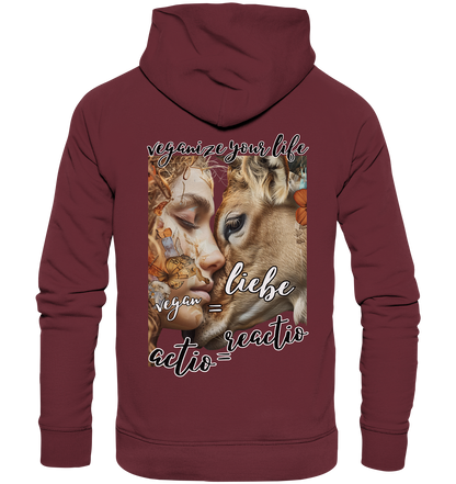 Motiv "actio = reactio" - unisex Bio Hoodie / Kapuzenpulli