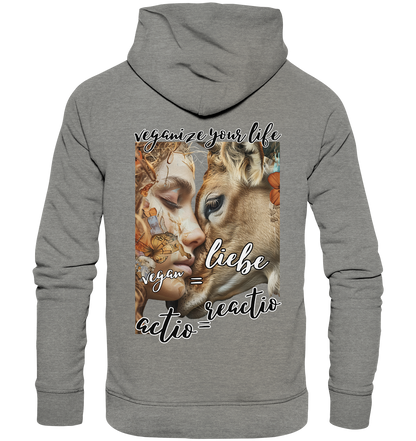 Motiv "actio = reactio" - unisex Bio Hoodie / Kapuzenpulli