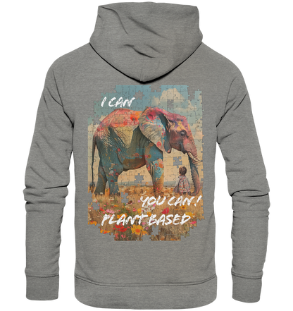Motiv "plant based elephant"-  unisex Bio Hoodie / Kapuzenpulli