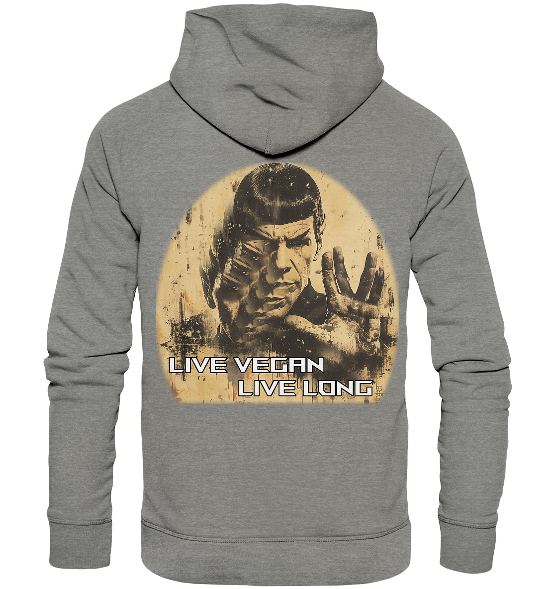 Motiv "live vegan live long" - Unisex Bio Hoodie / Kapuzenpulli