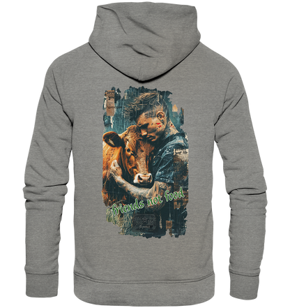 Motiv "friends not food" - unisex Bio Hoodie / Kapuzenpulli