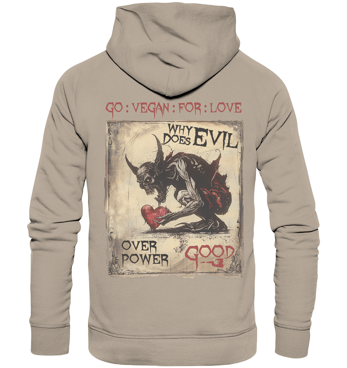 Motiv "why does evil" - unisex Bio Kapuzenpulli / Hoodie