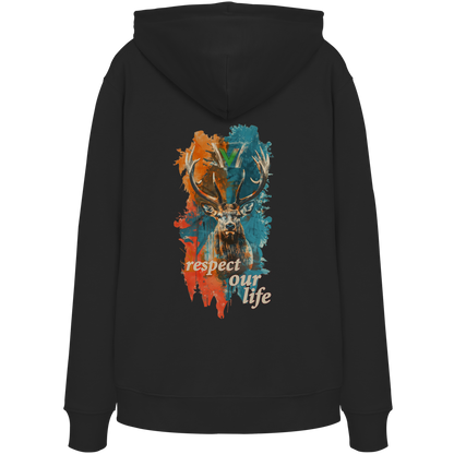 vegwear "respect our life - Hirsch" - unisex Hoodie / Kapuzenpulli