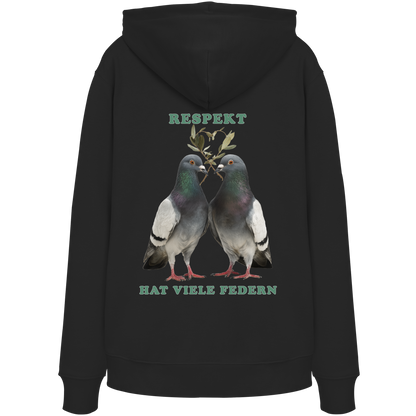 vegwear "Respekt hat viele Federn" - unisex Bio Hoodie / Kapuzenpulli