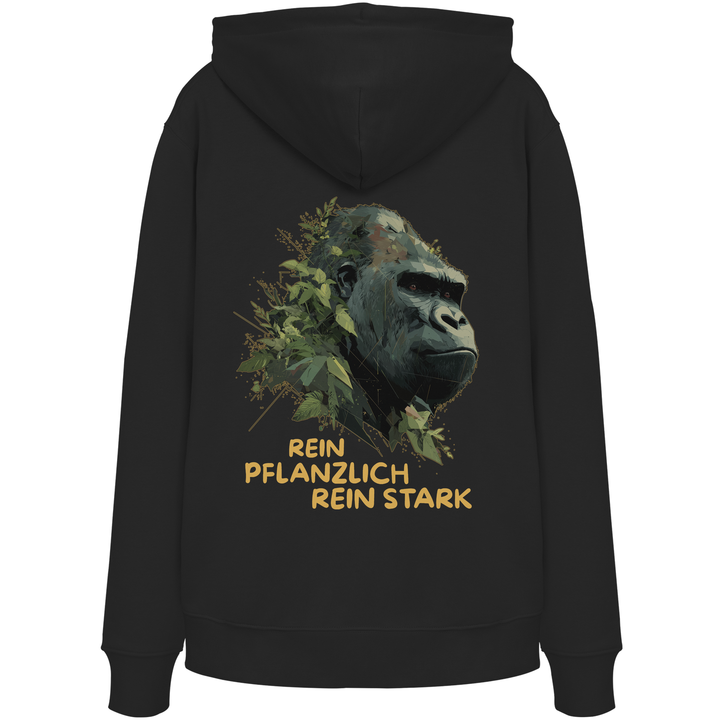 vegwear "Gorilla, rein pflanzlich rein stark - unisex Hoodie / Kapuzenpulli, bio vegan