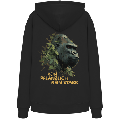 vegwear "Gorilla, rein pflanzlich rein stark - unisex Hoodie / Kapuzenpulli, bio vegan