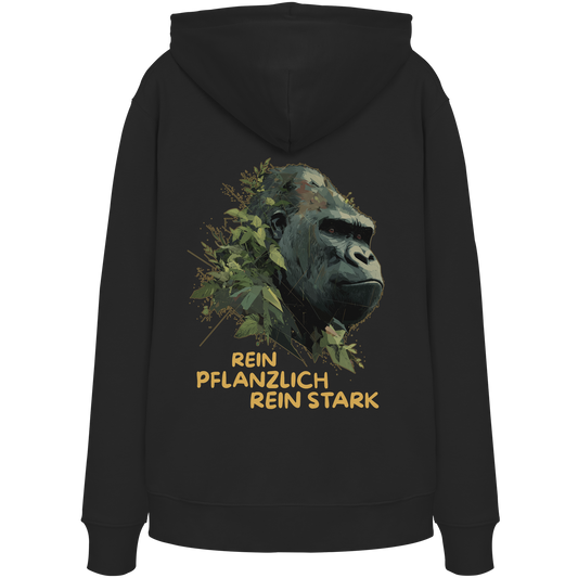 vegwear "Gorilla, rein pflanzlich rein stark - unisex Hoodie / Kapuzenpulli, bio vegan