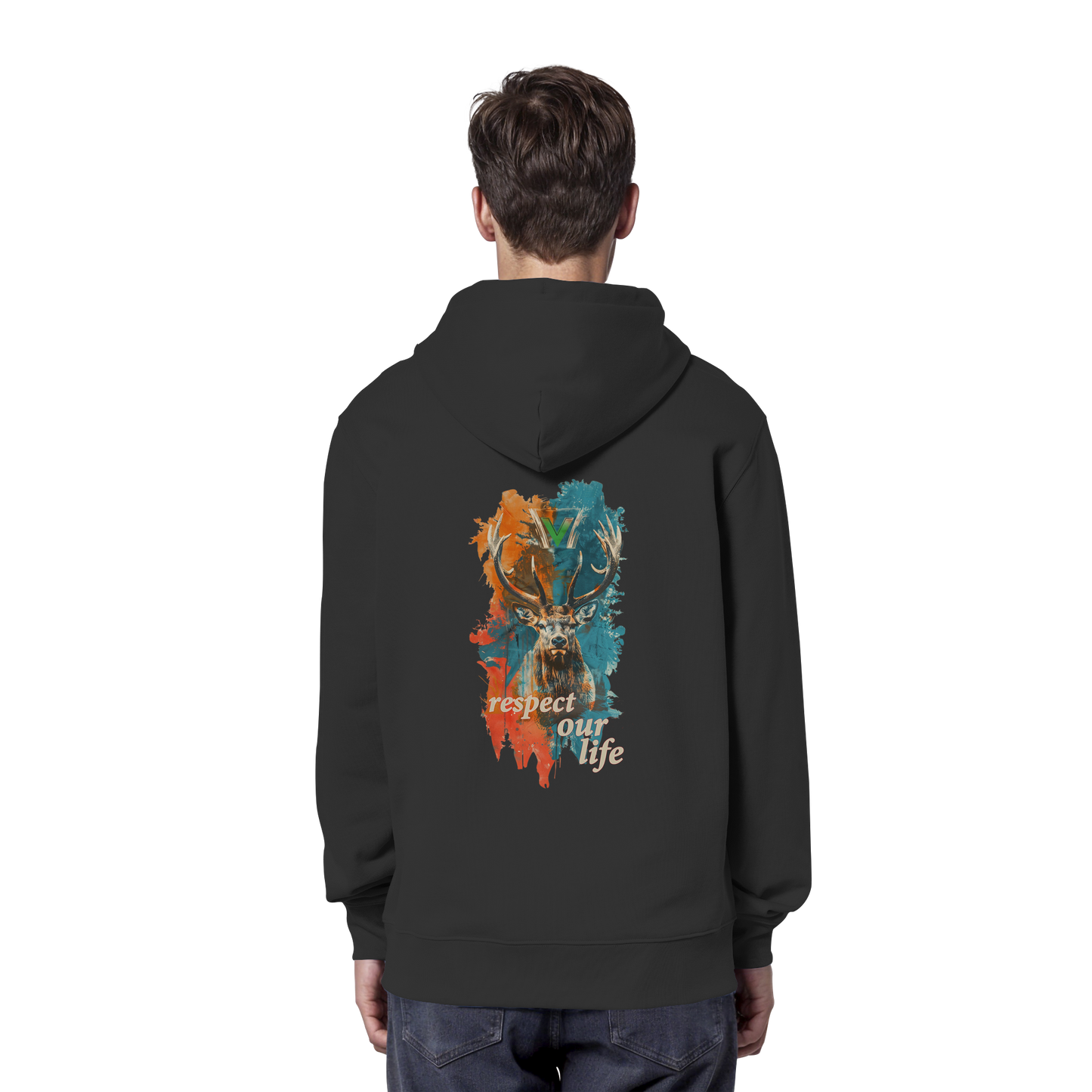 vegwear "respect our life - Hirsch" - unisex Hoodie / Kapuzenpulli