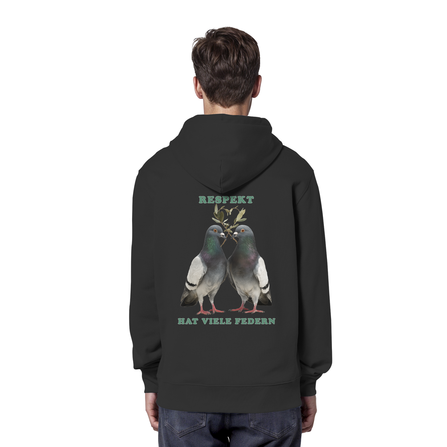 vegwear "Respekt hat viele Federn" - unisex Bio Hoodie / Kapuzenpulli