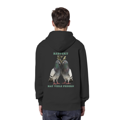 vegwear "Respekt hat viele Federn" - unisex Bio Hoodie / Kapuzenpulli