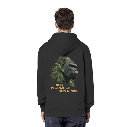 vegwear "Gorilla, rein pflanzlich rein stark - unisex Hoodie / Kapuzenpulli, bio vegan