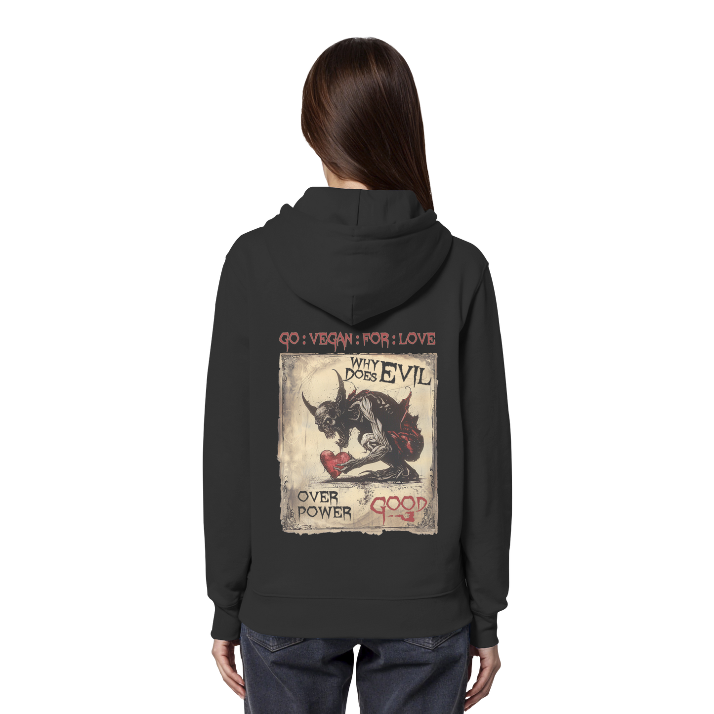 vegwear "why does evil" - unisex Bio Hoodie / Kapuzenpulli
