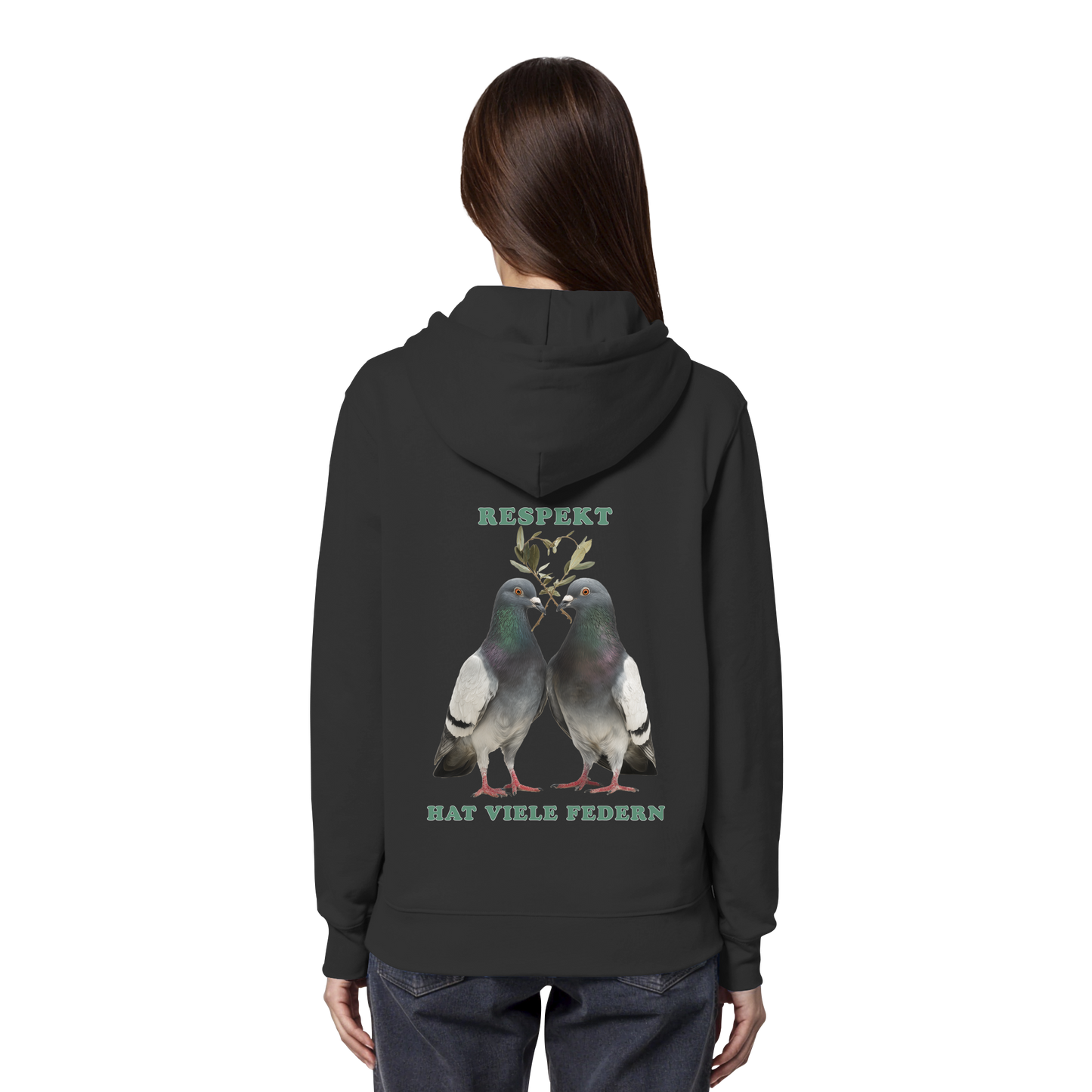 vegwear "Respekt hat viele Federn" - unisex Bio Hoodie / Kapuzenpulli