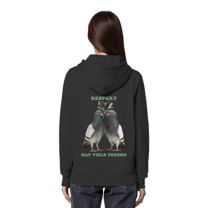 vegwear "Respekt hat viele Federn" - unisex Bio Hoodie / Kapuzenpulli