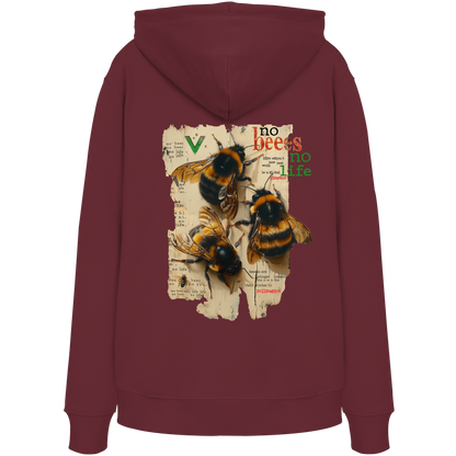 vegwear "no bees no life" - unisex Bio Hoodie / Kapuzenpulli, vegan