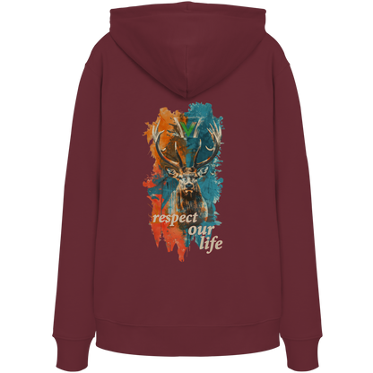 vegwear "respect our life - Hirsch" - unisex Hoodie / Kapuzenpulli