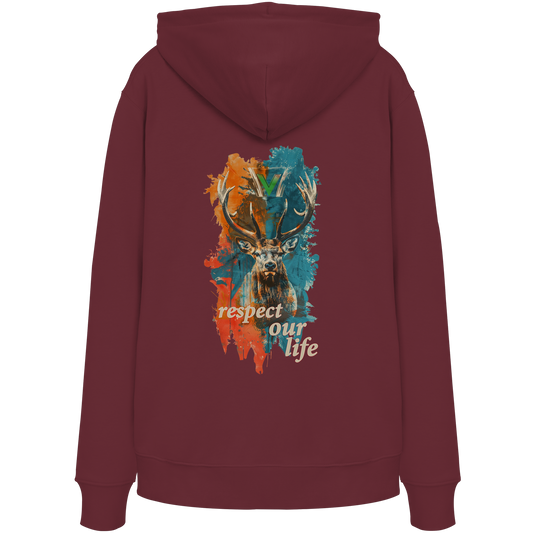 vegwear "respect our life - Hirsch" - unisex Hoodie / Kapuzenpulli