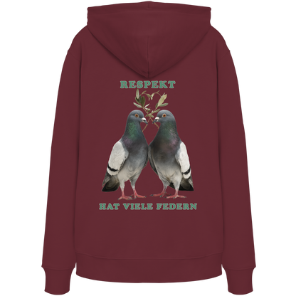 vegwear "Respekt hat viele Federn" - unisex Bio Hoodie / Kapuzenpulli