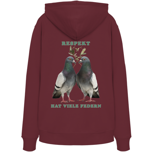 vegwear "Respekt hat viele Federn" - unisex Bio Hoodie / Kapuzenpulli