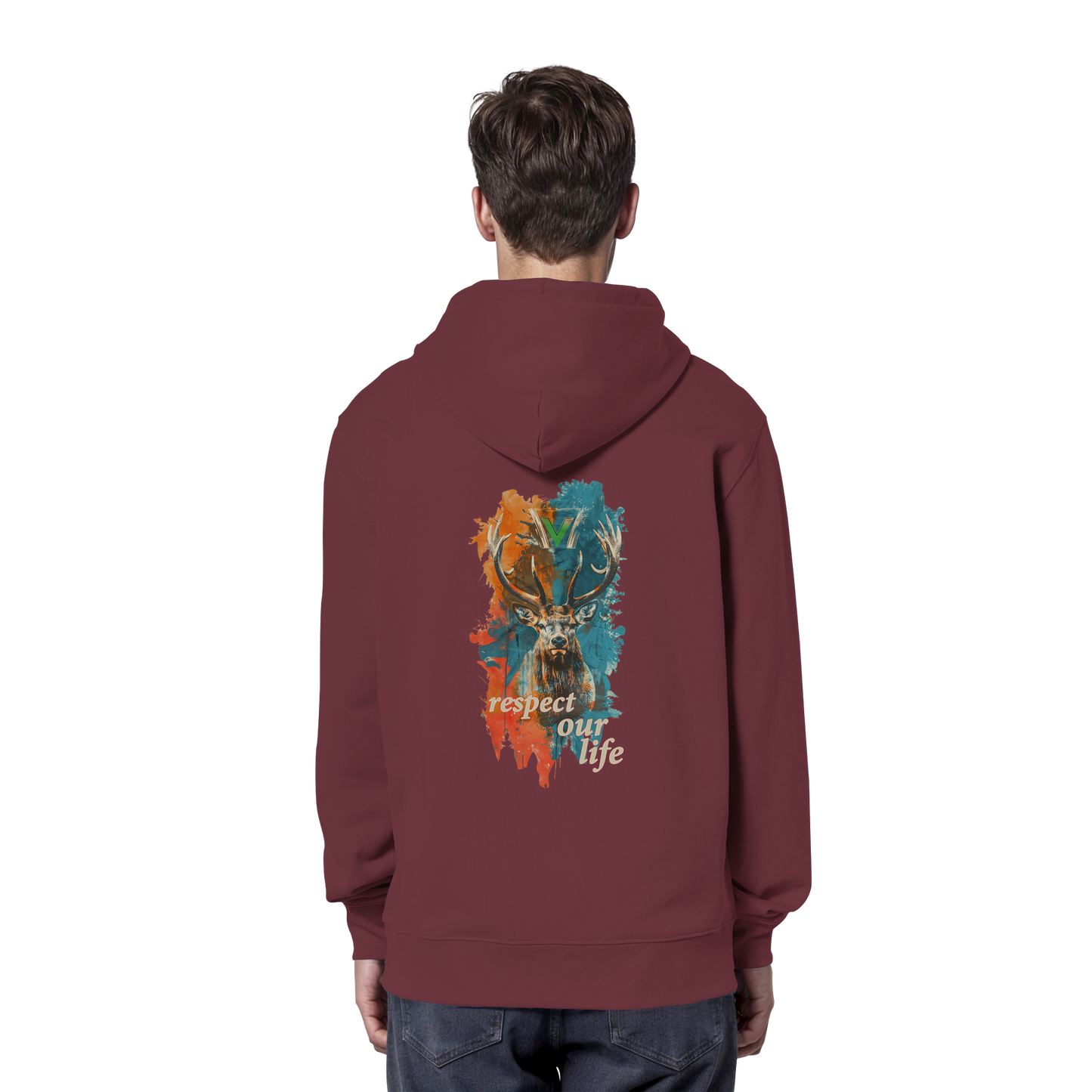vegwear "respect our life - Hirsch" - unisex Hoodie / Kapuzenpulli