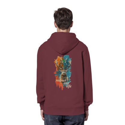 vegwear "respect our life - Hirsch" - unisex Hoodie / Kapuzenpulli