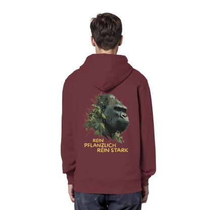 vegwear "Gorilla, rein pflanzlich rein stark - unisex Hoodie / Kapuzenpulli, bio vegan