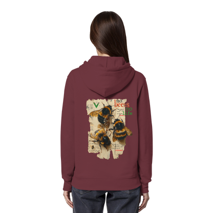 vegwear "no bees no life" - unisex Bio Hoodie / Kapuzenpulli, vegan