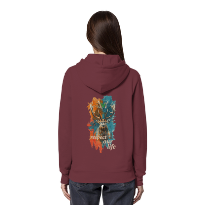 vegwear "respect our life - Hirsch" - unisex Hoodie / Kapuzenpulli
