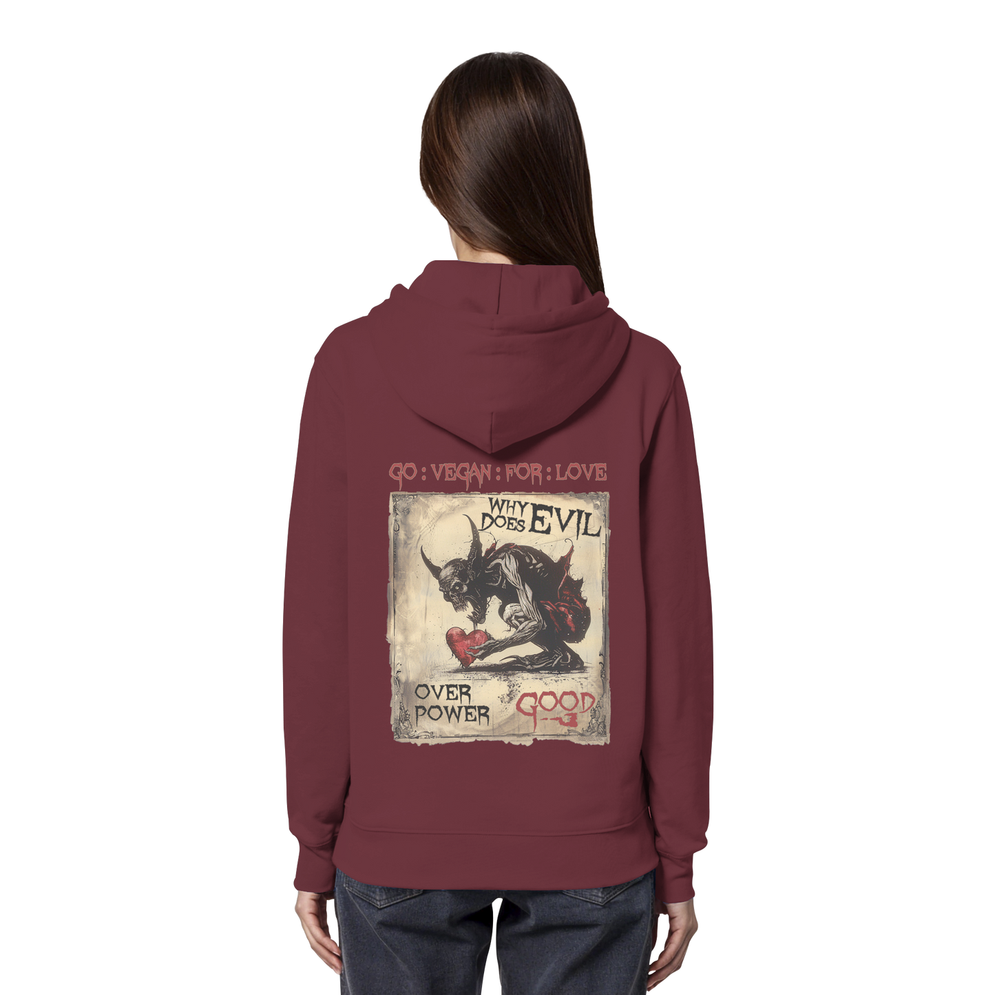 vegwear "why does evil" - unisex Bio Hoodie / Kapuzenpulli