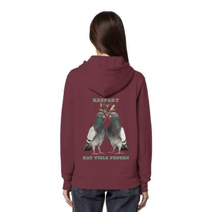 vegwear "Respekt hat viele Federn" - unisex Bio Hoodie / Kapuzenpulli