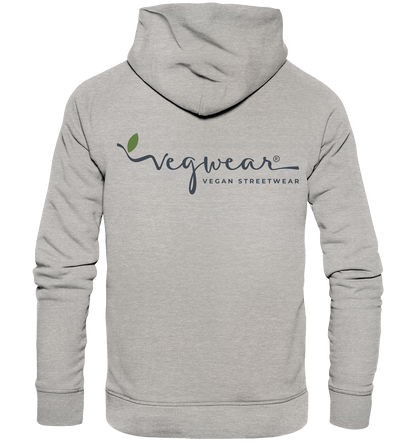 Motif "vegwear Logo grey" - unisex organic hoodie / hooded sweatshirt