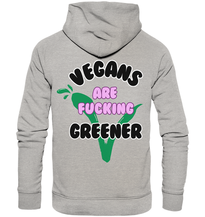 Motiv "vegans are fucking greener" - unisex Bio Hoodie / Kapuzenpulli