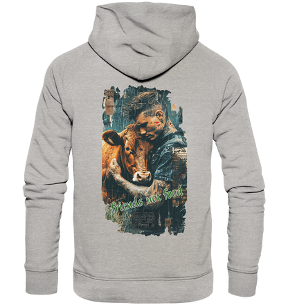 Motiv "friends not food" - unisex Bio Hoodie / Kapuzenpulli