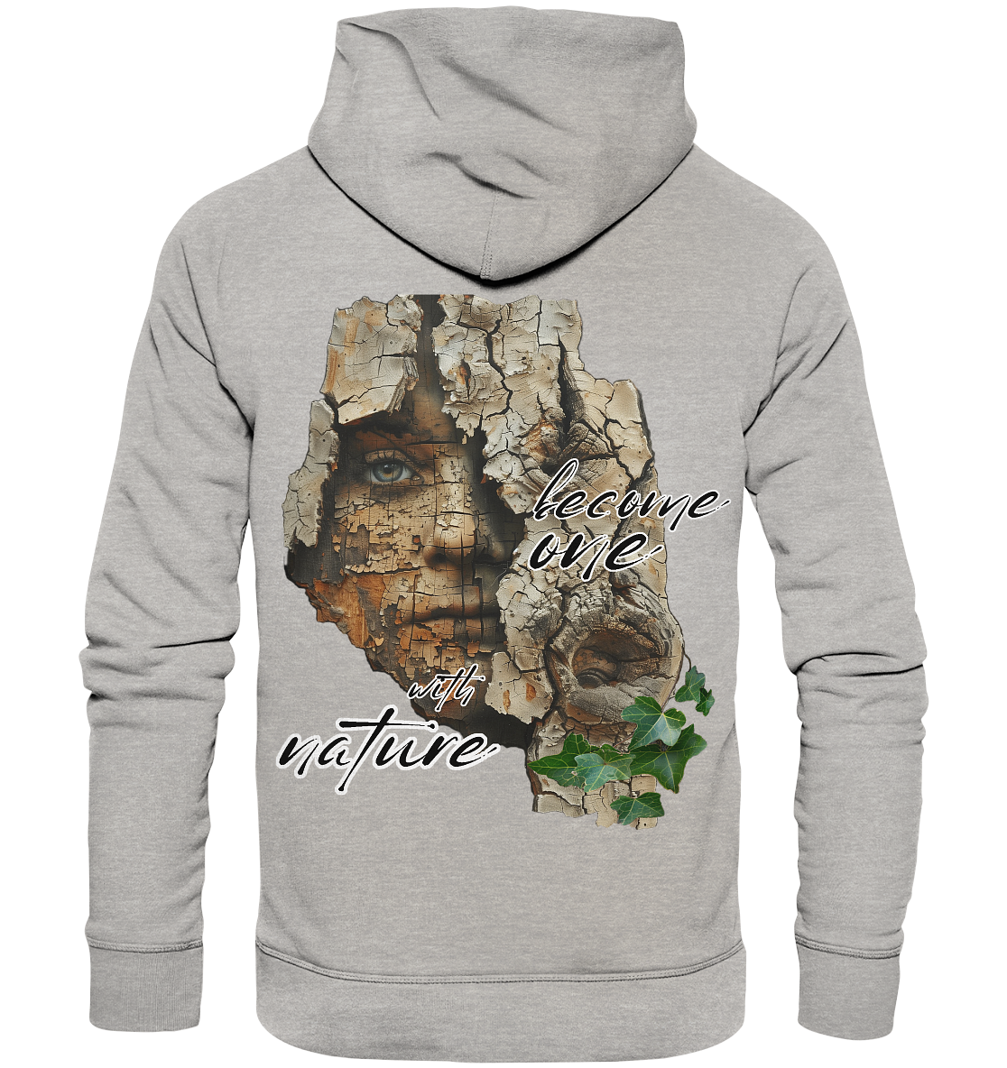 Motif "become one with nature" - unisex organic hoodie / hoodie
