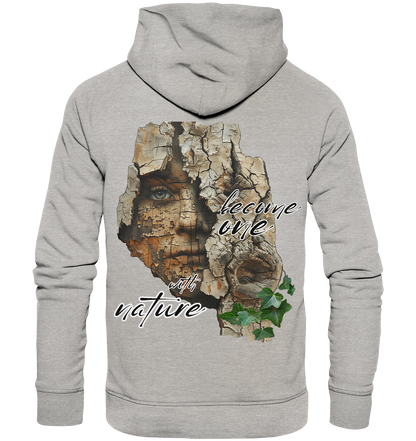 Motif "become one with nature" - unisex organic hoodie / hoodie