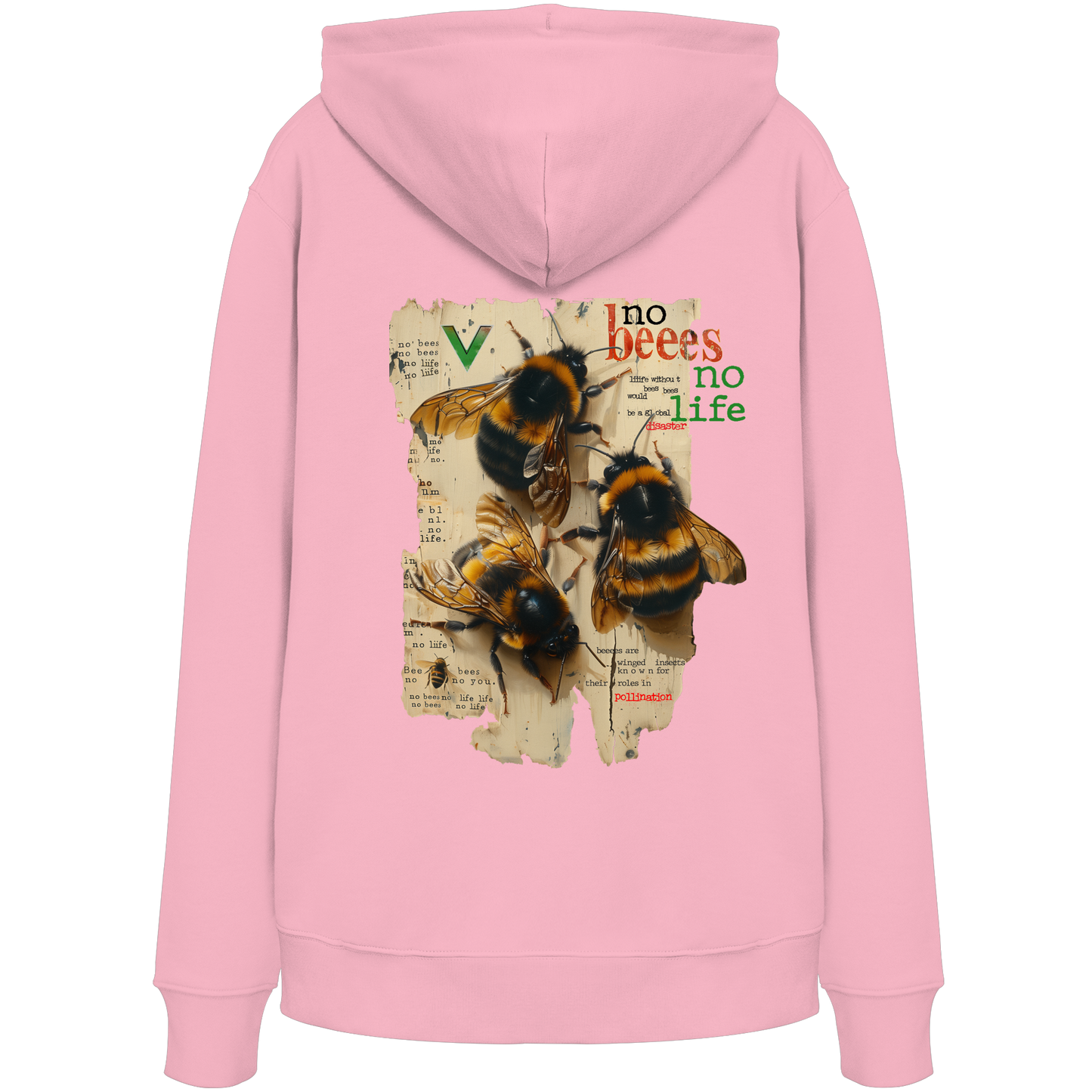 vegwear "no bees no life" - unisex Bio Hoodie / Kapuzenpulli, vegan