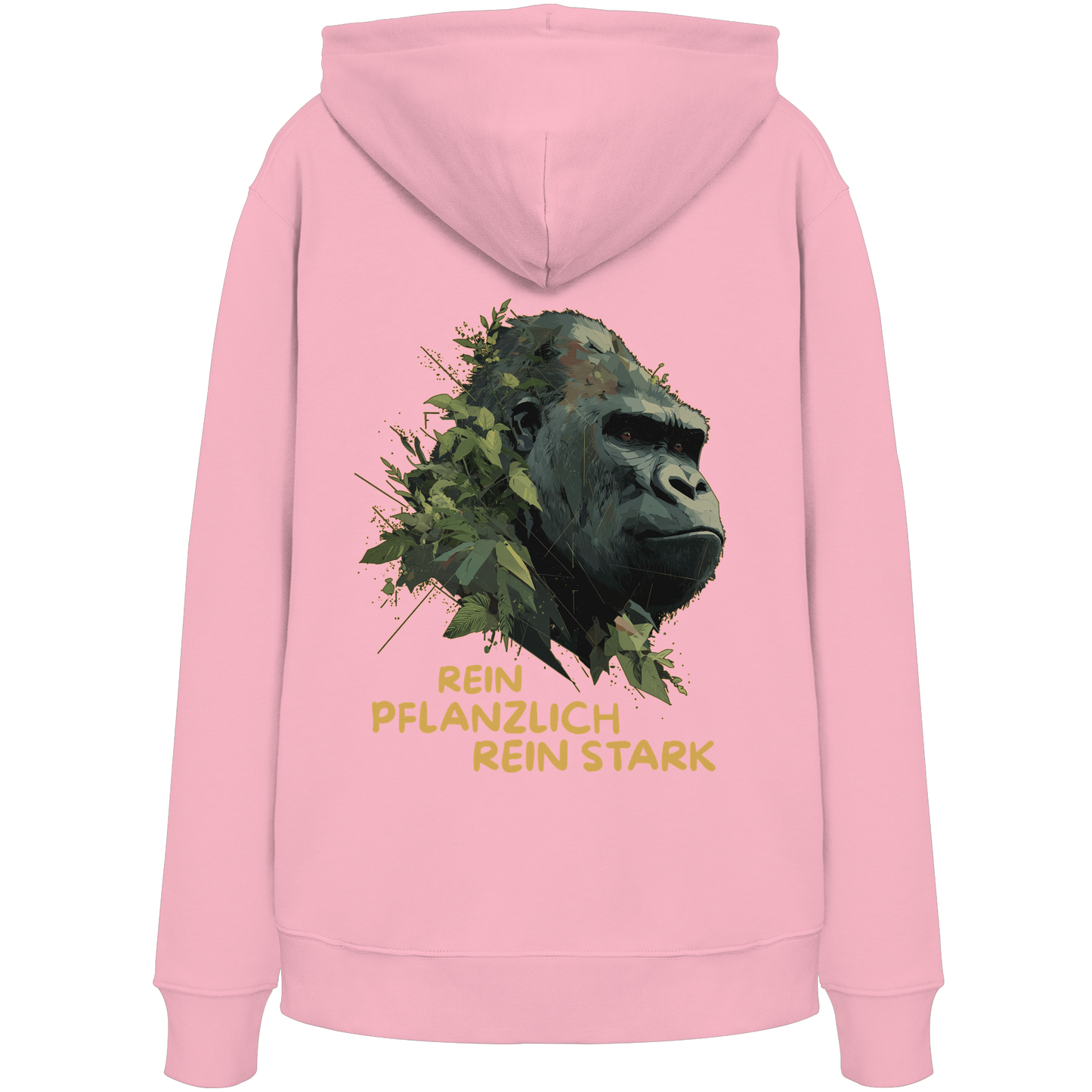 vegwear "Gorilla, rein pflanzlich rein stark - unisex Hoodie / Kapuzenpulli, bio vegan