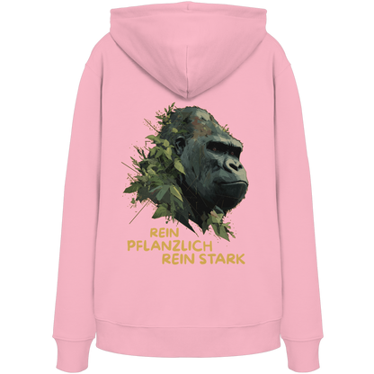 vegwear "Gorilla, rein pflanzlich rein stark - unisex Hoodie / Kapuzenpulli, bio vegan