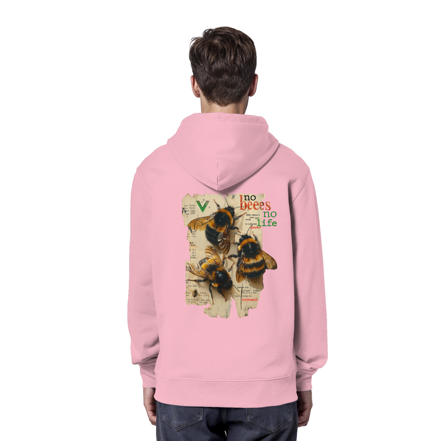 vegwear "no bees no life" - unisex Bio Hoodie / Kapuzenpulli, vegan