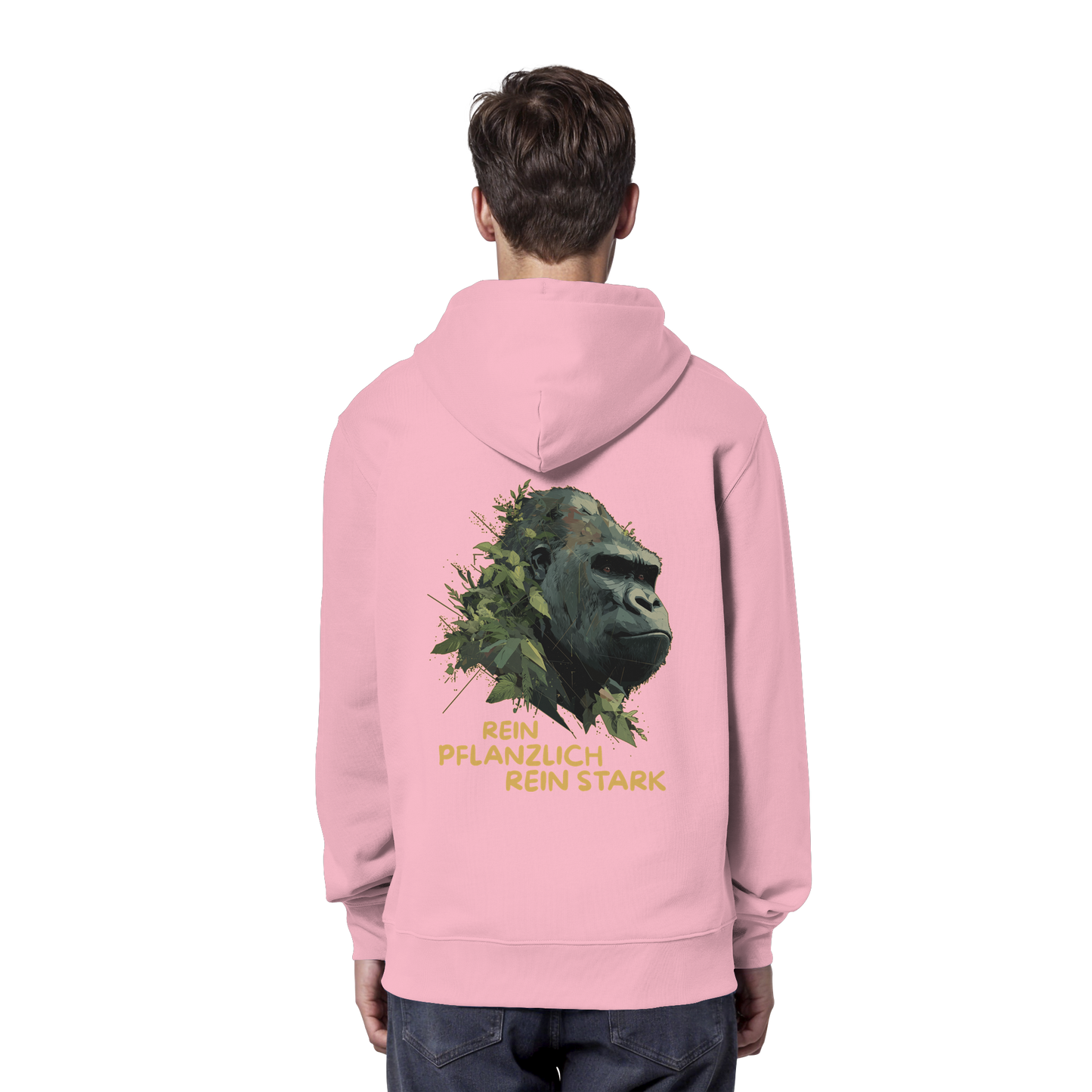 vegwear "Gorilla, rein pflanzlich rein stark - unisex Hoodie / Kapuzenpulli, bio vegan