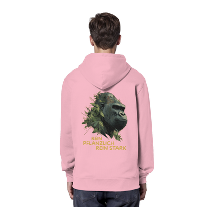 vegwear "Gorilla, rein pflanzlich rein stark - unisex Hoodie / Kapuzenpulli, bio vegan